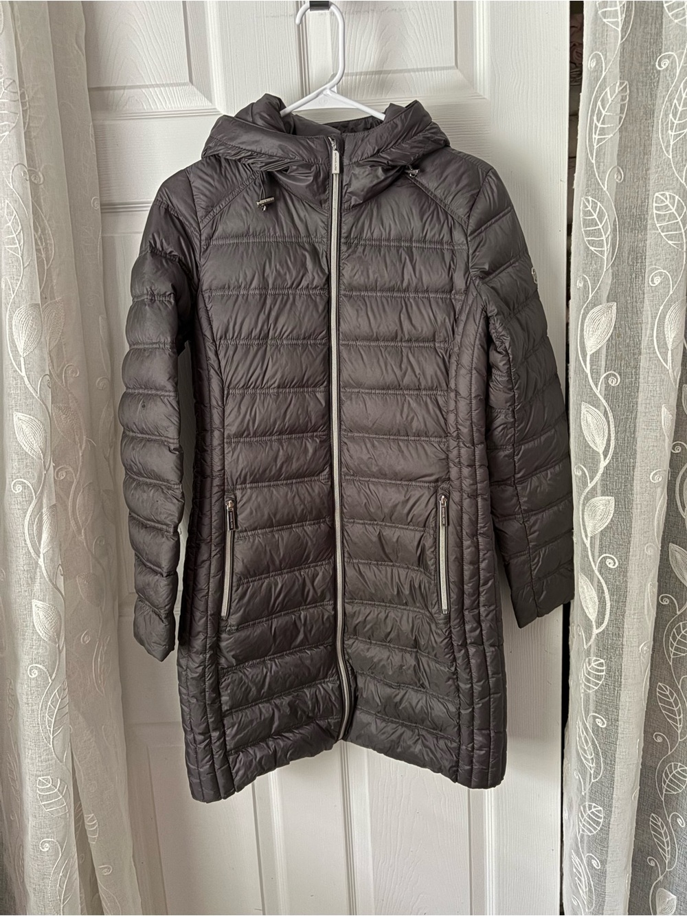 Michael Kors Womens Packable Down Parka Puffer Hooded full zip jacket coat sz xs